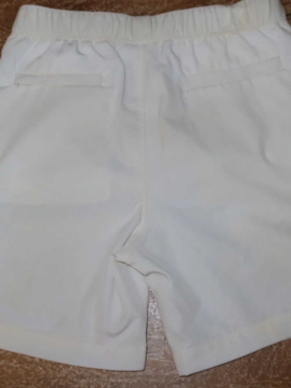 Janie & Jack Boys Swim Trunks Size 6 White with Navy Piping on Both Sides